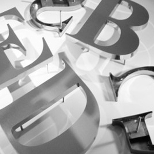 Lettres pleines en inox bross